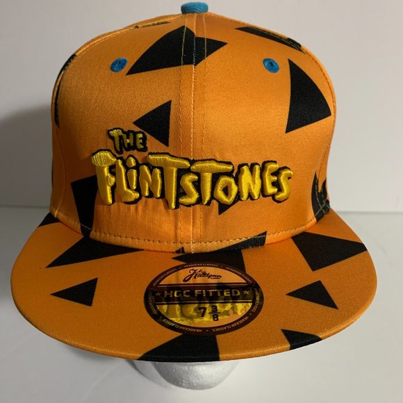 Headgear Classics Hat HGC Fitted Flintstones 1960 Fred Orange Black Cap 7 3/8 - Picture 2 of 8